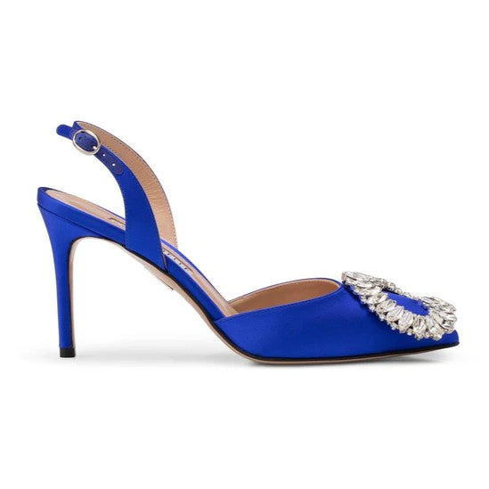 Amor Schuhe Blau Royal Seide