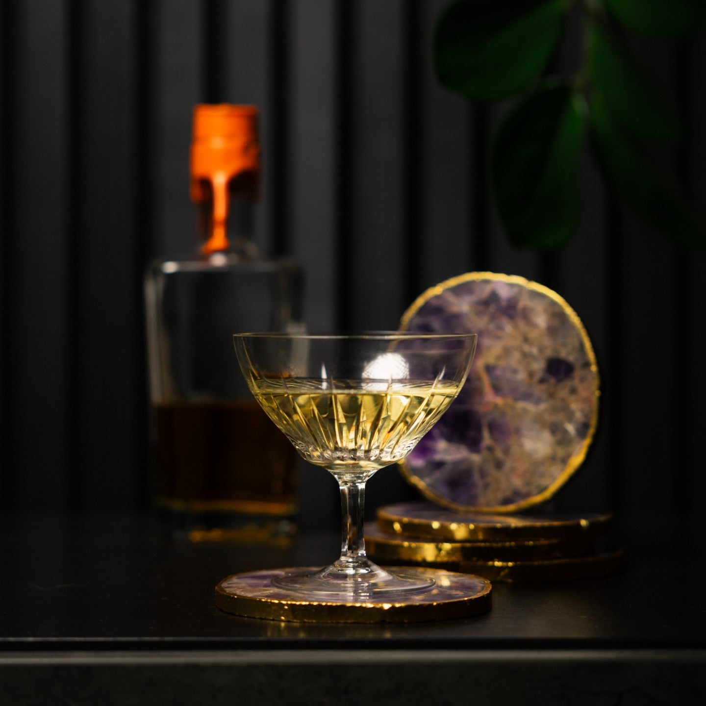 Amethyst Coasters Gold