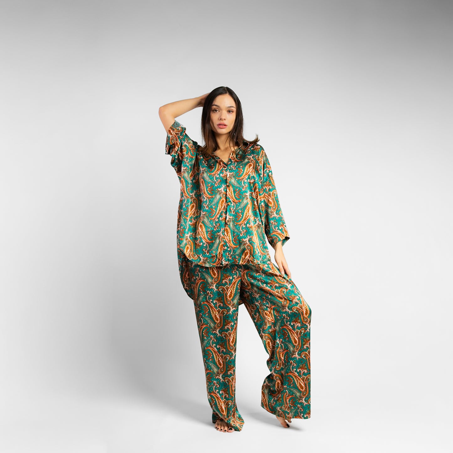 Emerald Paisley – Seiden-Set (Two of a Kind)