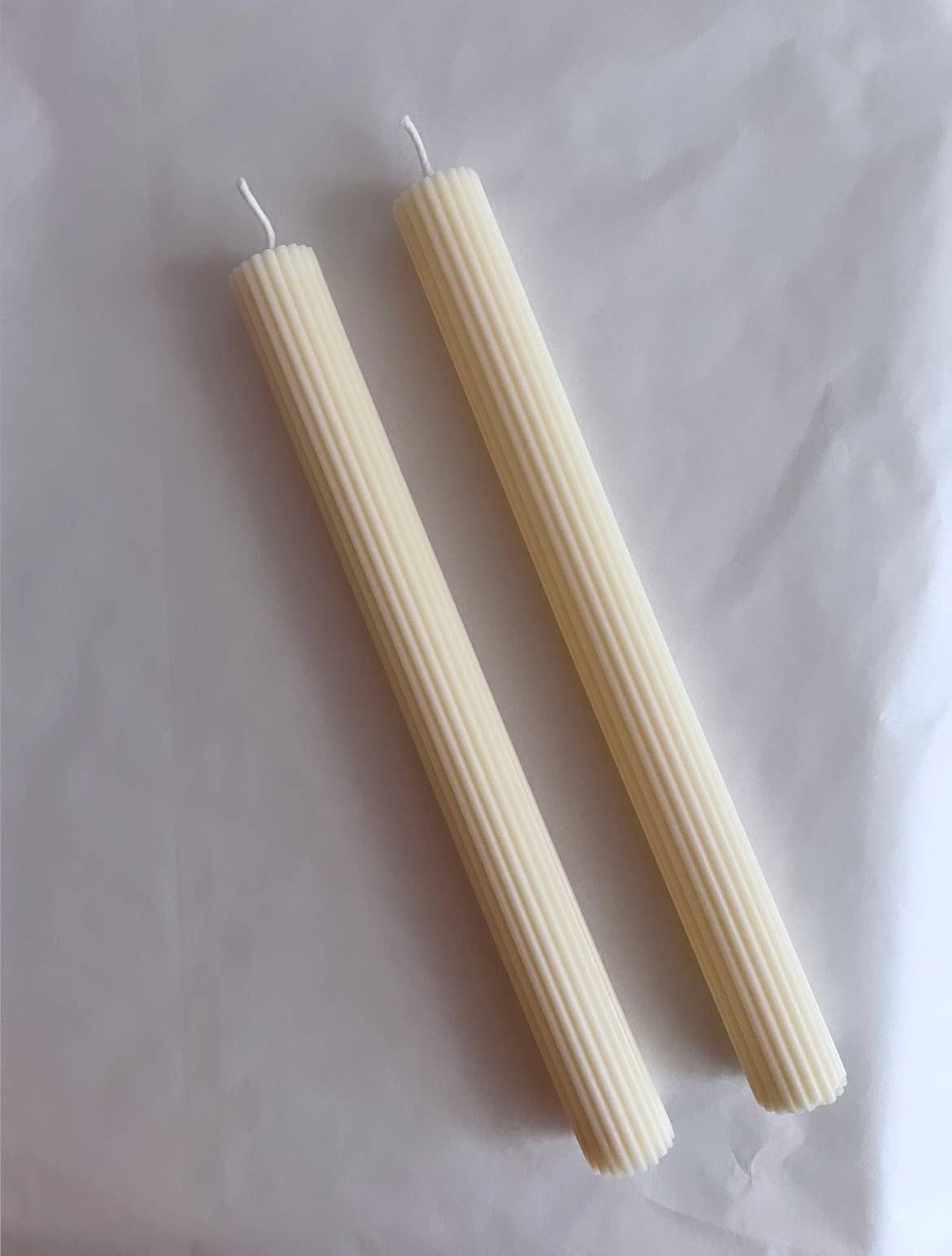 Grooved Stick Candle - Ivory