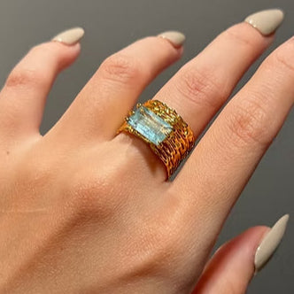 ELLEN – Gold-plated with aquamarine