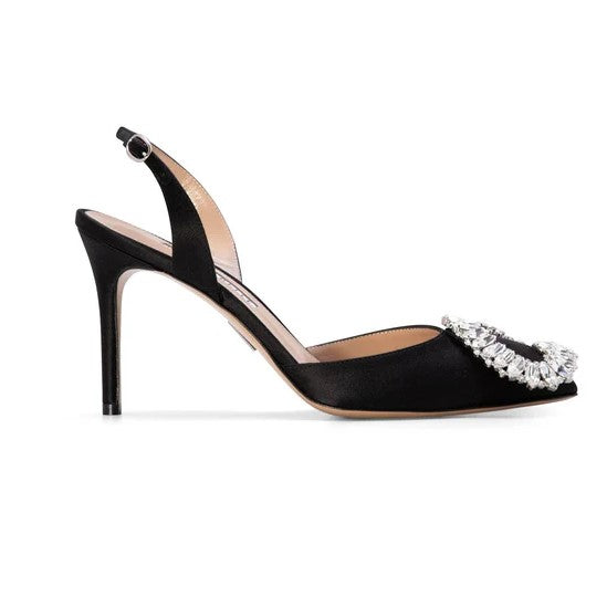 Amor Schuhe Schwarz Seide