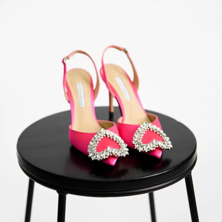 Amor Schuhe Fuchsia Seide