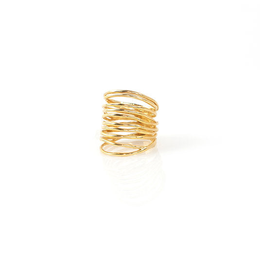 DOUBLE WIRE Ring – Gold-plated silver