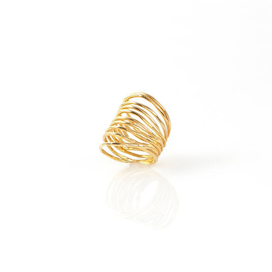 DOUBLE WIRE Ring – Gold-plated silver