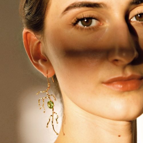 BRANCHY Earrings – Peridot Gold
