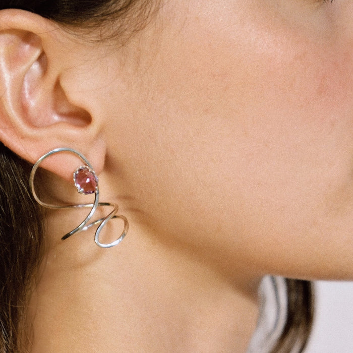 LULU Earrings – Amethyst Silver