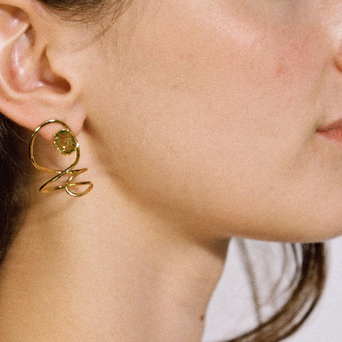 LULU Earrings – Peridot Gold