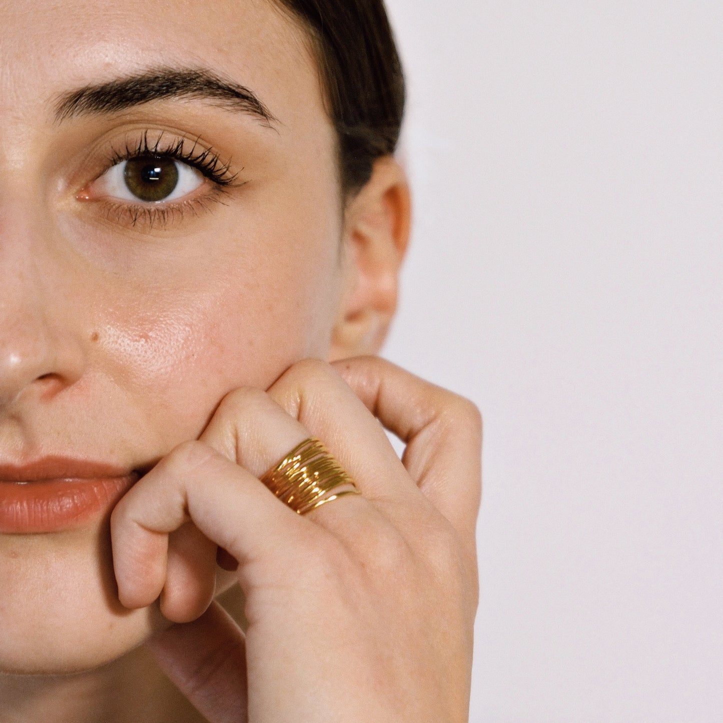 DOUBLE WIRE Ring – Gold-plated silver