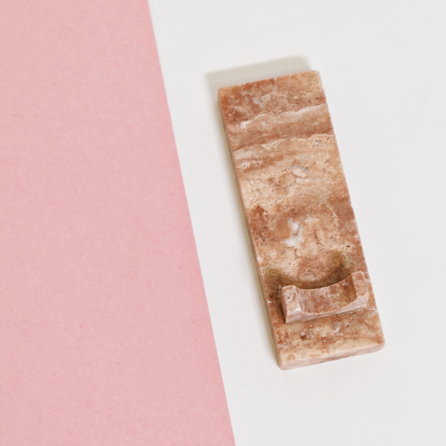 Palo Santo holder - pink travertine