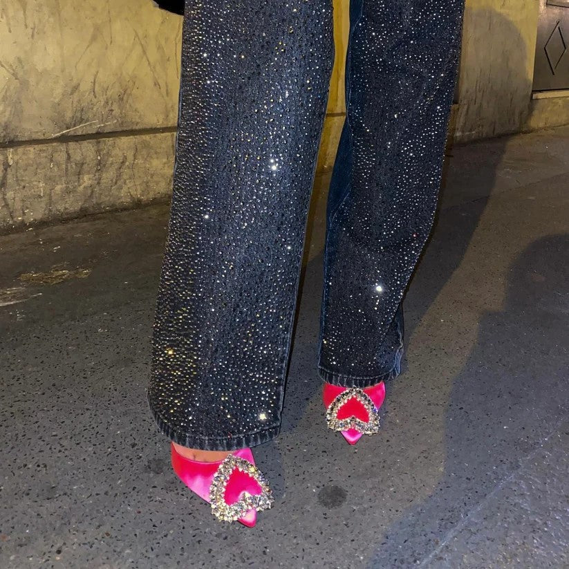 Amor Schuhe Fuchsia Seide