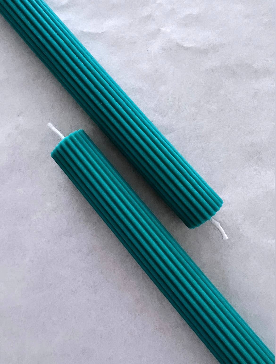 Grooved Stick Candle - Green