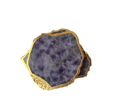 Amethyst Coasters Gold