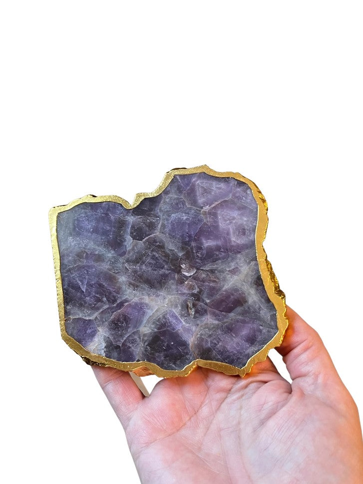 Amethyst Coasters Gold