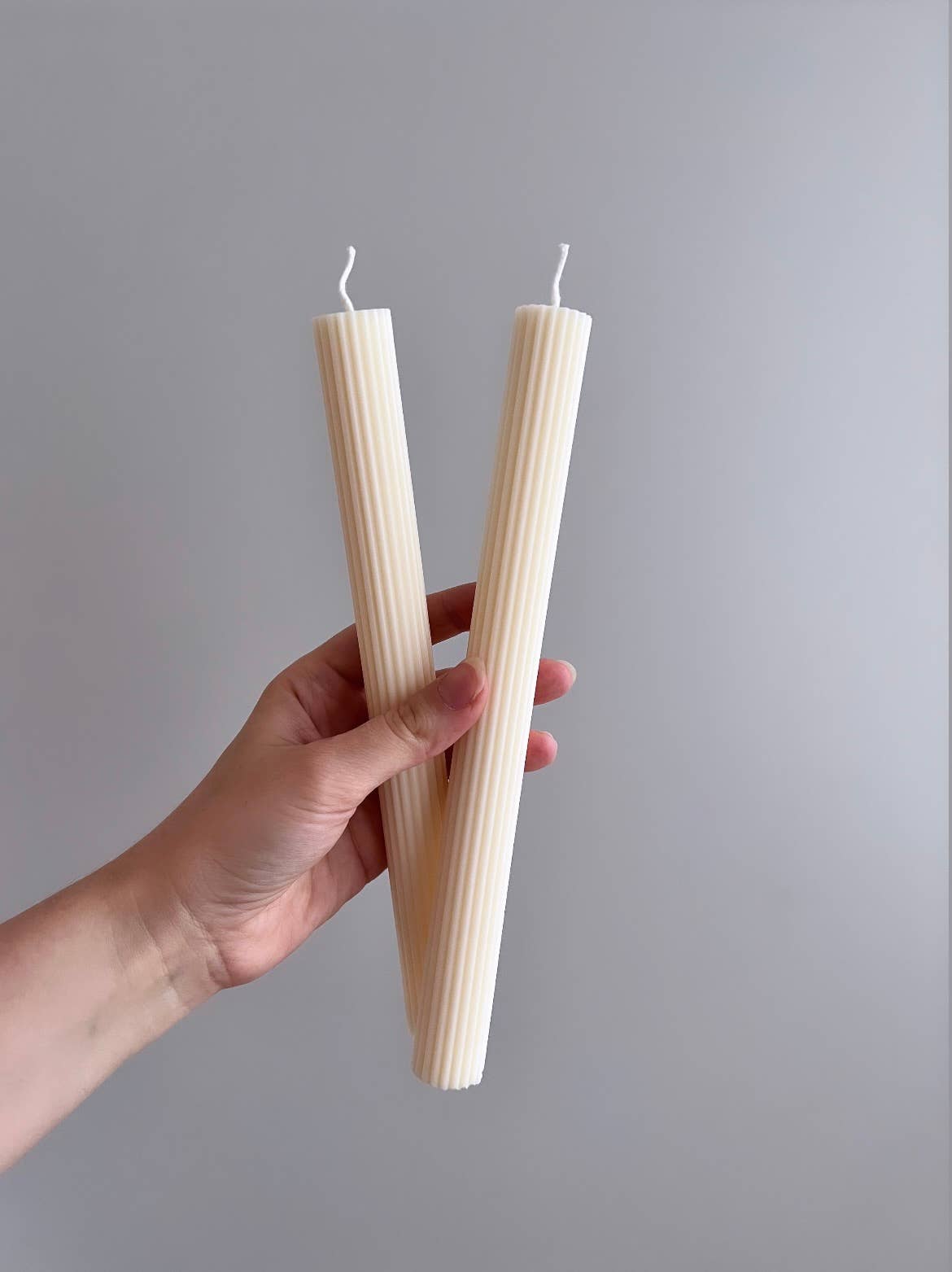 Grooved Stick Candle - Ivory