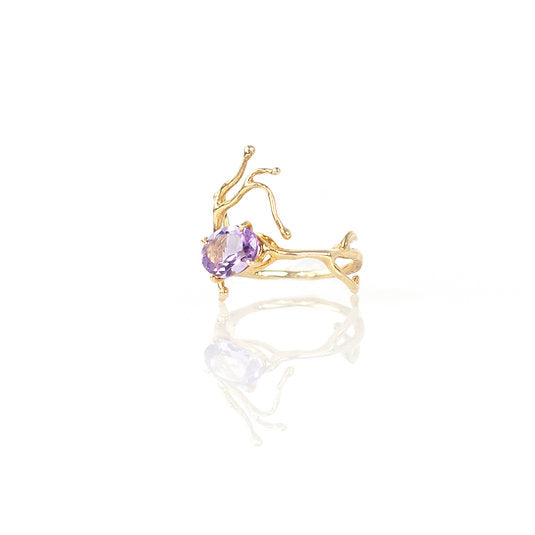 BRANCHY Ring – Gold-plated with Amethyst
