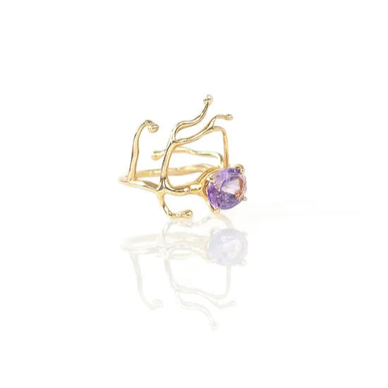 BRANCHY Ring – Gold-plated with Amethyst
