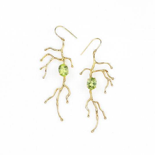 BRANCHY Earrings – Peridot Gold