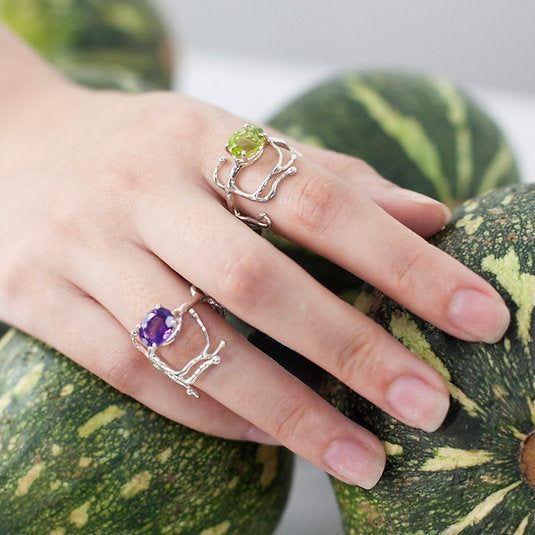 BRANCHY Ring – Silver with Peridot