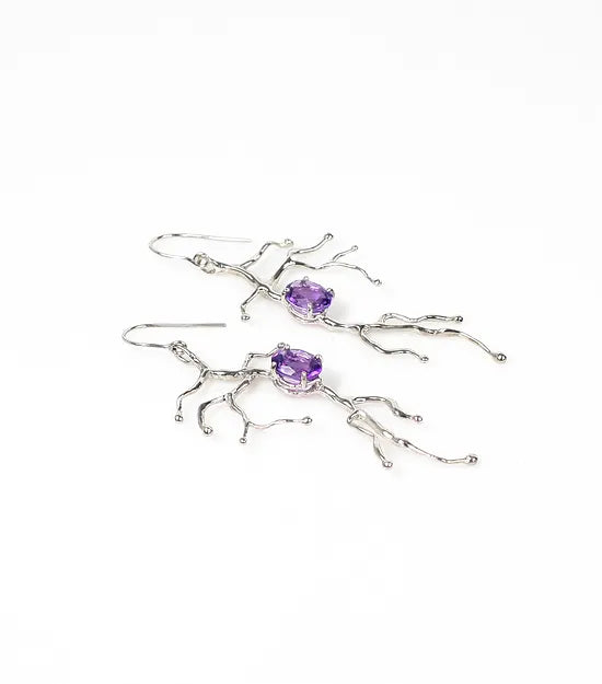 BRANCHY Earrings – Amethyst Silver