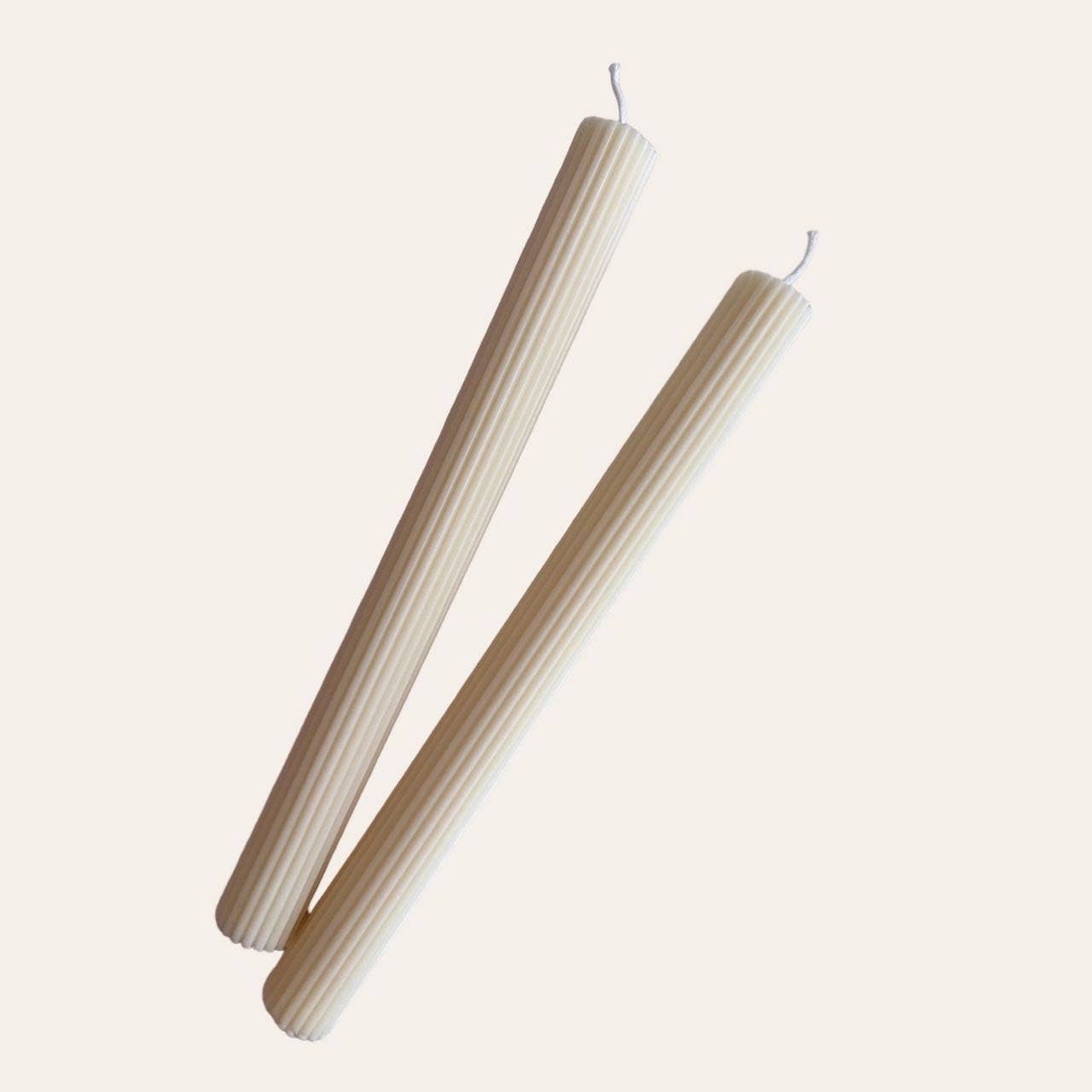 Grooved Stick Candle - Ivory