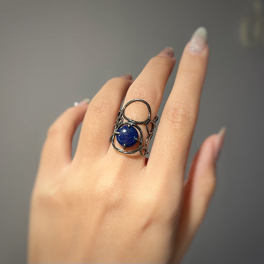 OLLA ring – silver with lapis lazuli