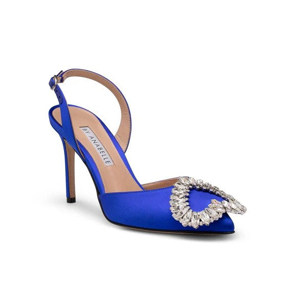 Amor Schuhe Blau Royal Seide