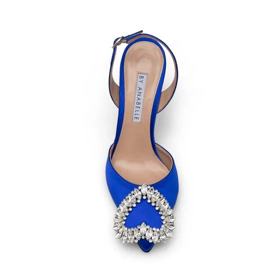 Amor Schuhe Blau Royal Seide