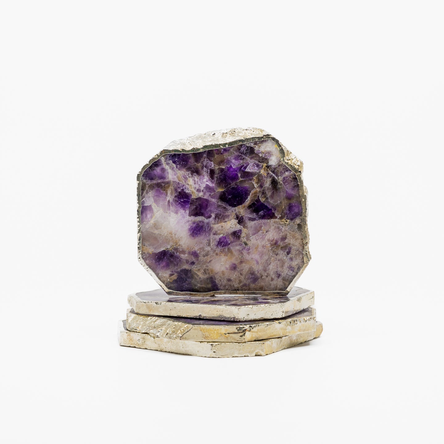 Amethyst-Untersetzer Silber