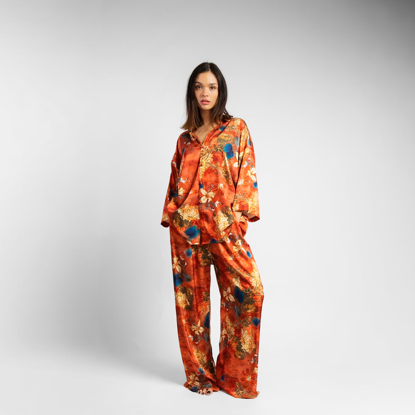 Crimson Bloom Silk Set (Two of a Kind)