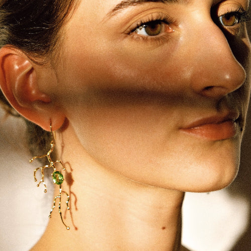 
                      
                        BRANCHY Earrings – Peridot Gold
                      
                    