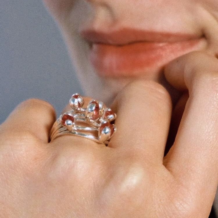 SAKURA Ring – Silber mit rosa Spinell