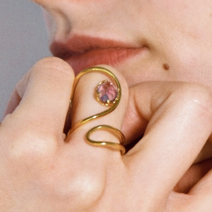 LULU Ring – Vergoldet mit Amethyst