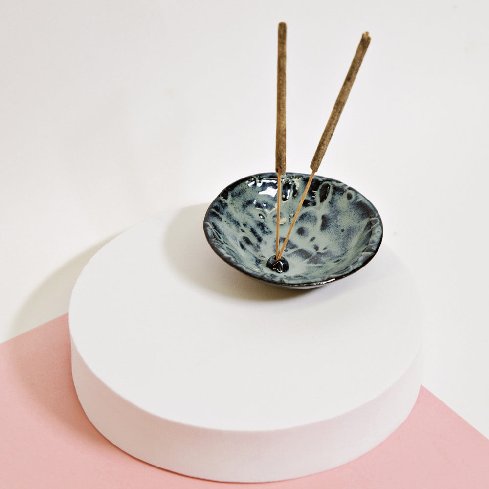 
                      
                        Handmade incense stick holder blue
                      
                    