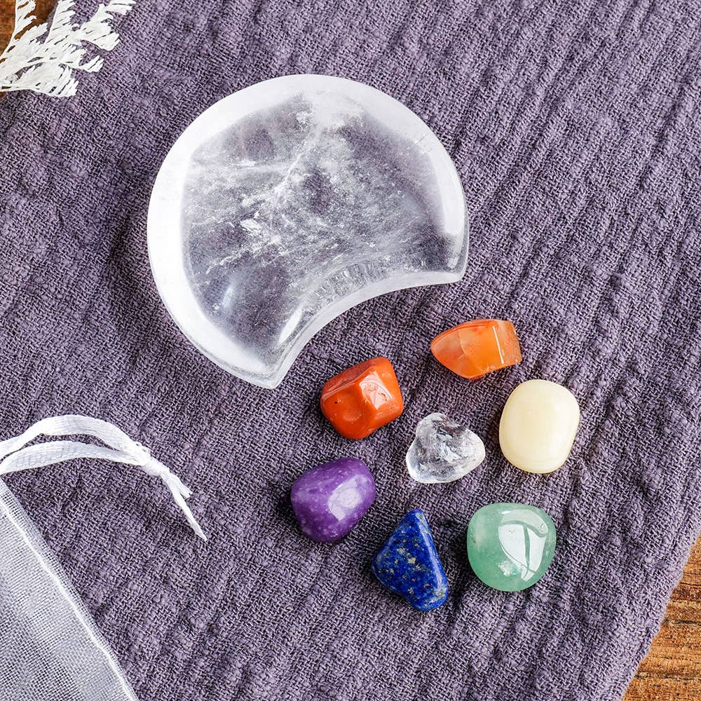 Chakra Mondset mit Kristalle