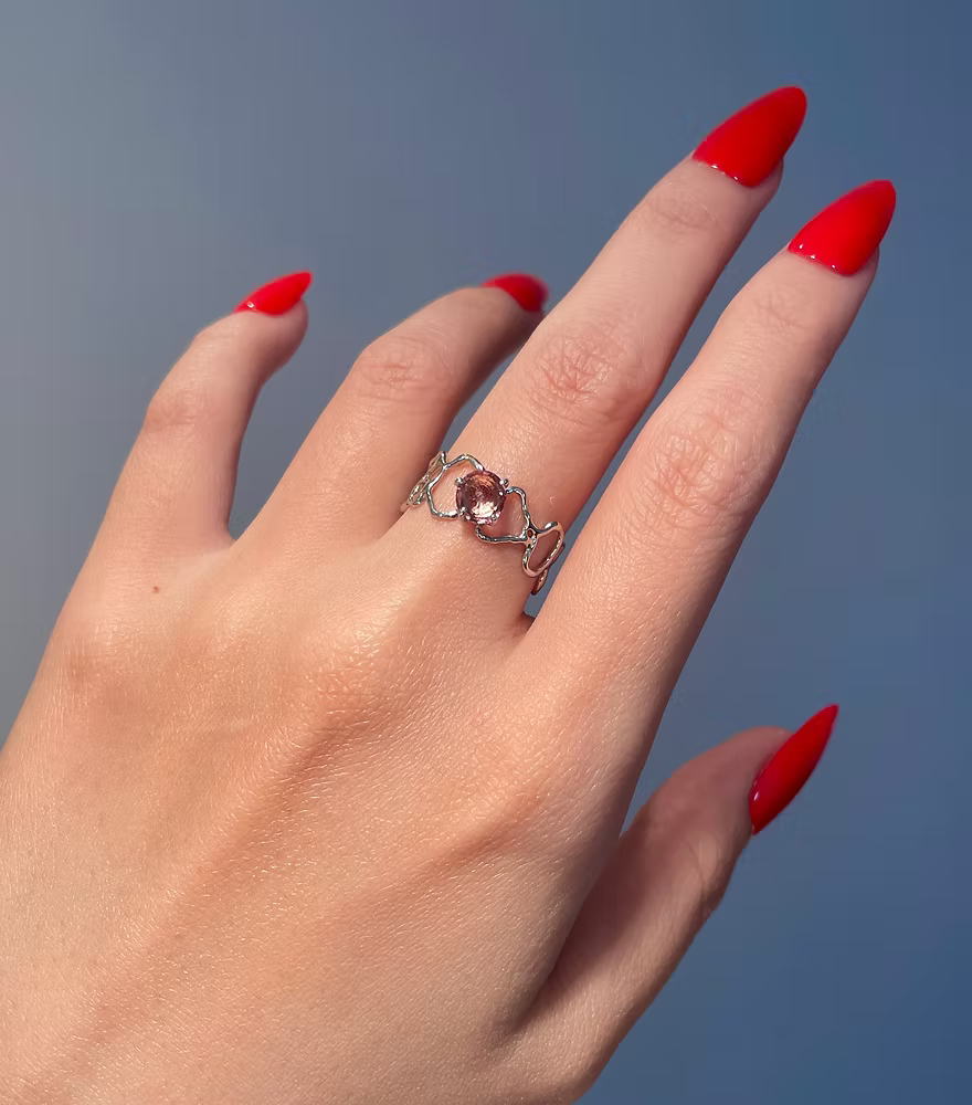 FLORENCE Ring – Silber mit rosa Spinell