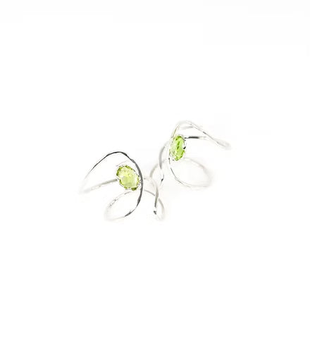 LULU Earrings – Peridot Silver