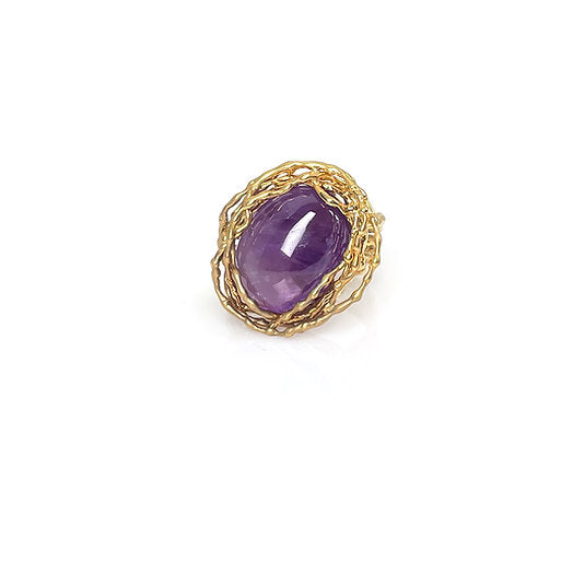 MAUREEN Ring – Vergoldet mit Amethyst