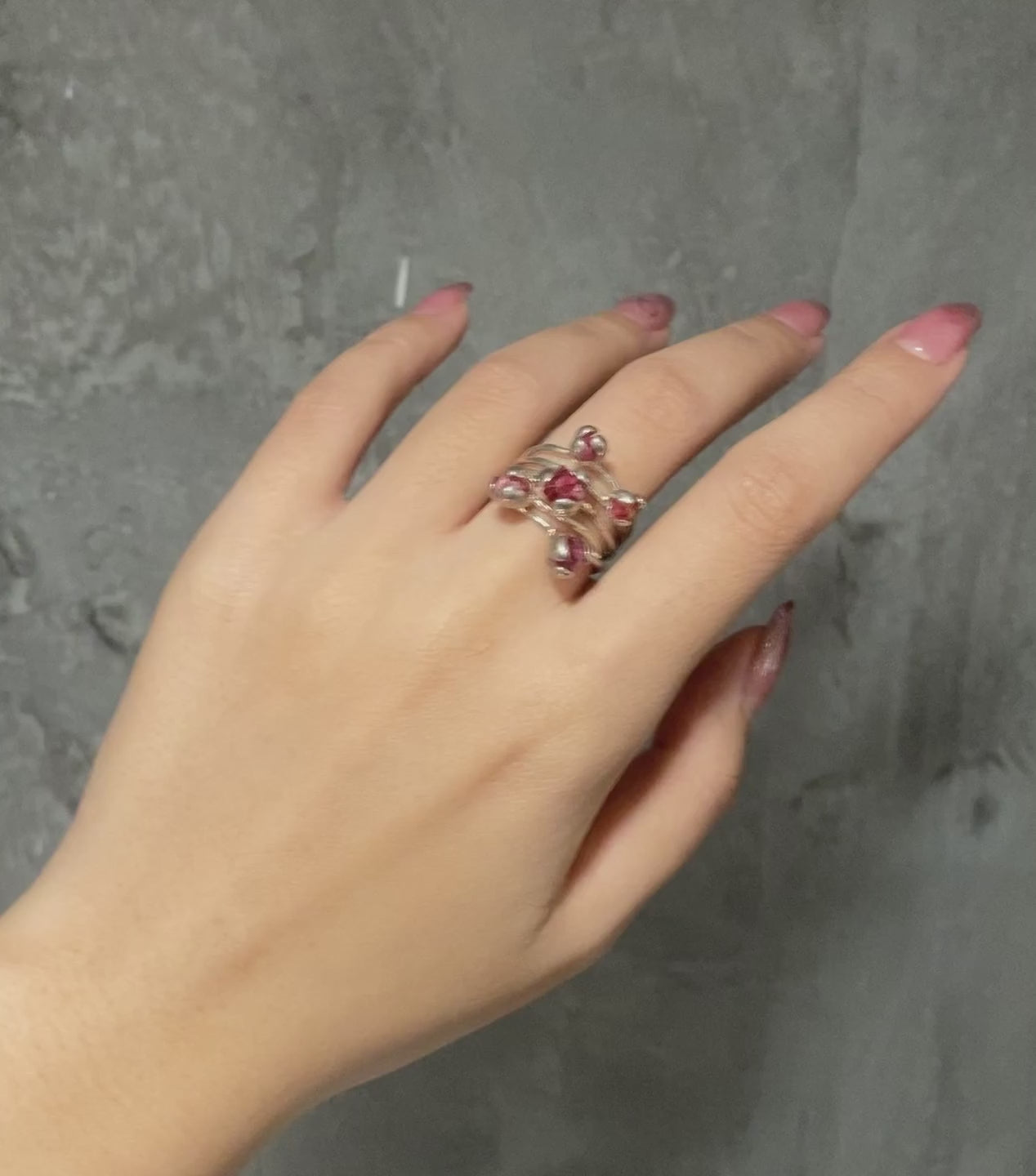 SAKURA Ring – Silber mit rosa Spinell